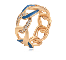 ESJ - Mathilda Ring - Bague élégante et tendance, finition plaquée or 18 carats Emy - Stefan