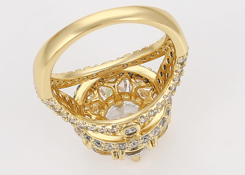 Leila Ring Plaqué Or élégant 14K ES-Jewelry