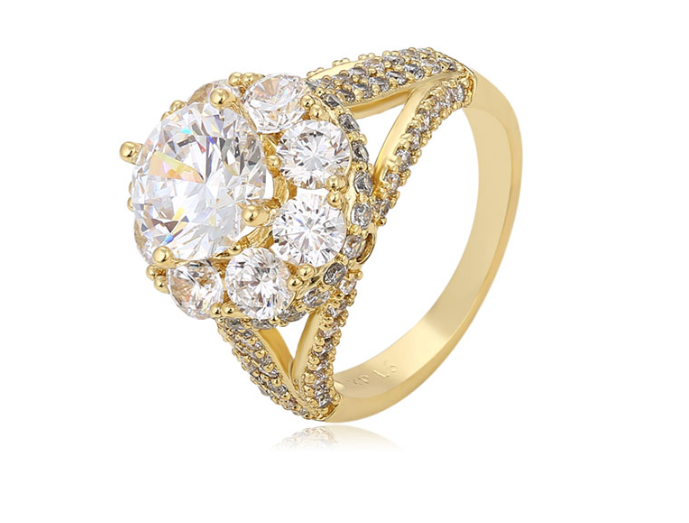 Leila Ring Plaqué Or élégant 14K ES-Jewelry