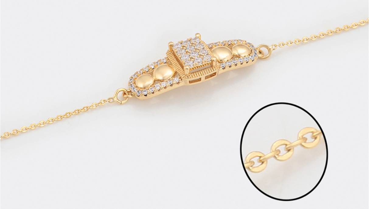 Parure tendance et épurée, Plaquée or 14 carats ES-Jewelry