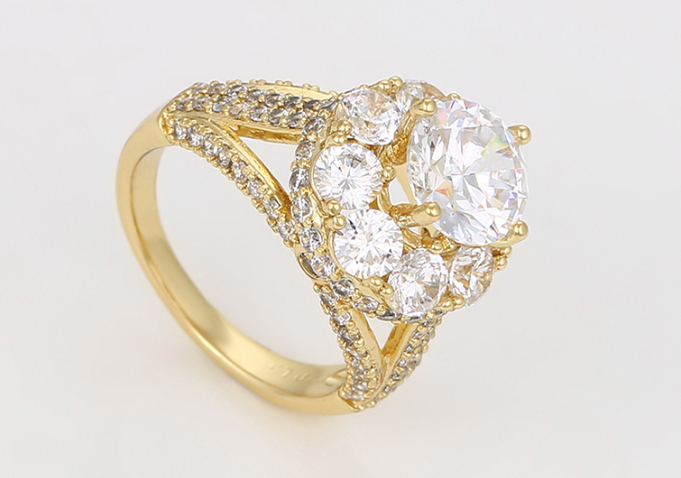 Leila Ring Plaqué Or élégant 14K ES-Jewelry
