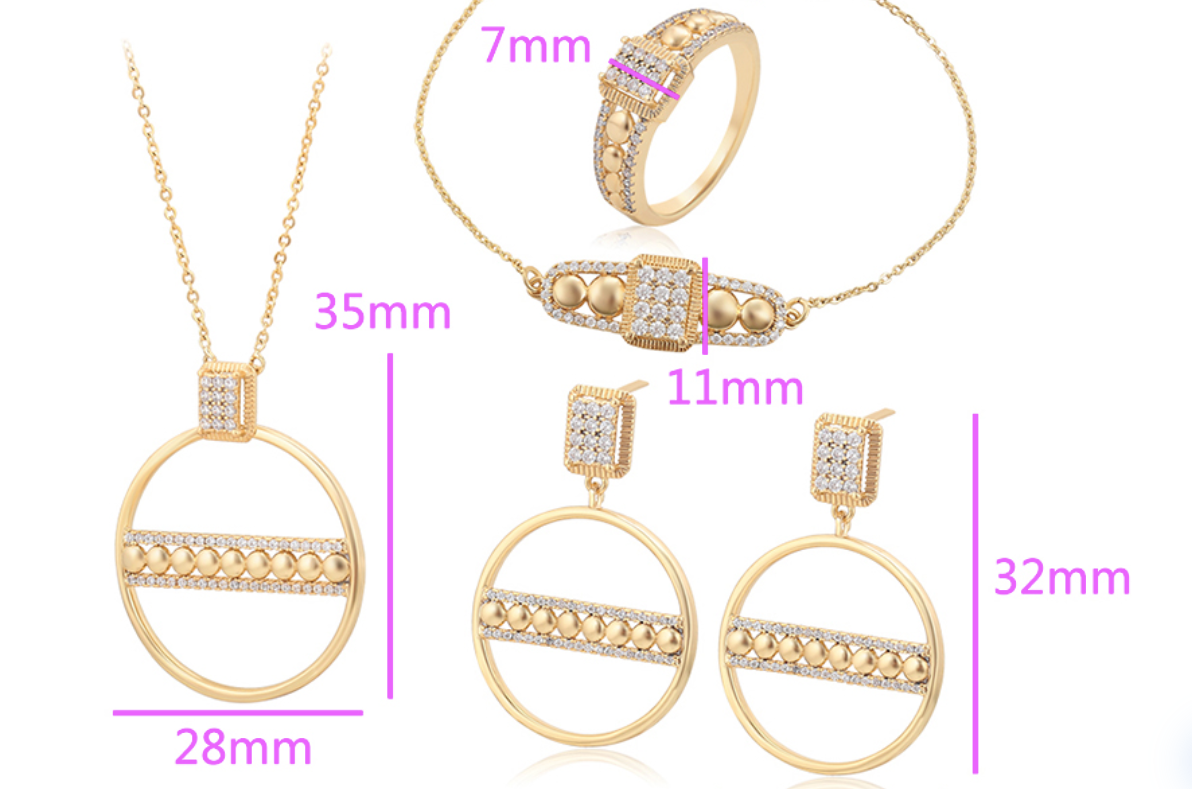 Parure tendance et épurée, Plaquée or 14 carats ES-Jewelry