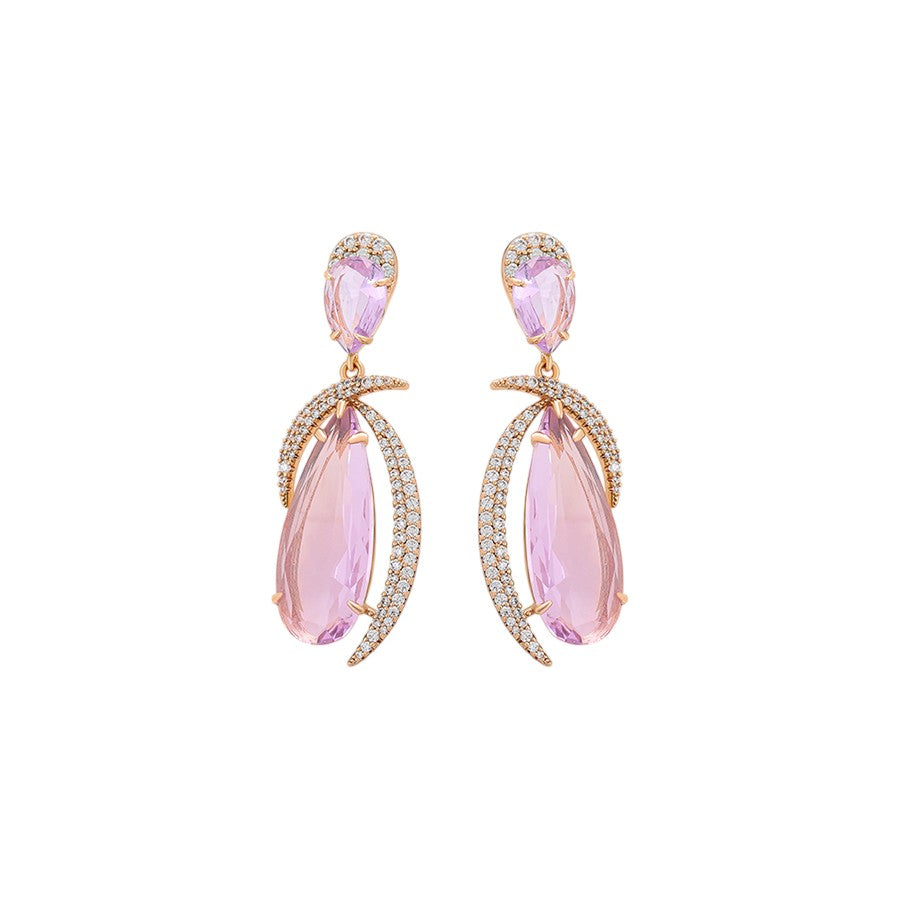 Lagertha - ESJ Boucle d'oreille élégante et tendance, plaqué or 18K Emy - Stefan