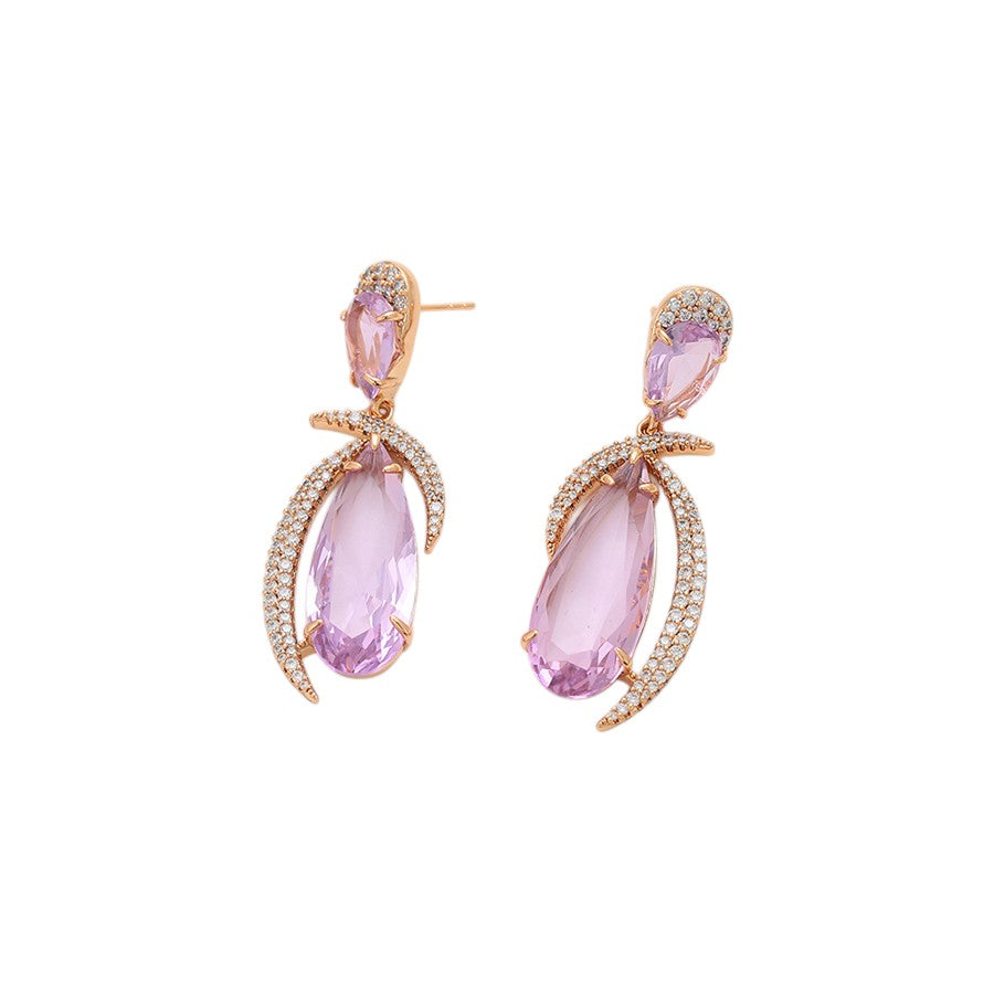 Lagertha - ESJ Boucle d'oreille élégante et tendance, plaqué or 18K Emy - Stefan