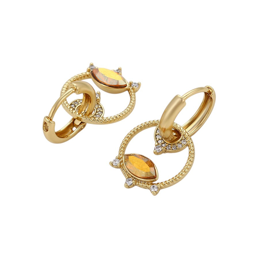 Brunhilde – ESJ Boucle d'oreille tendance et épurée, plaquée or 14K Emy - Stefan
