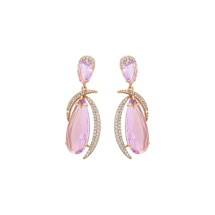 Lagertha - ESJ Boucle d'oreille élégante et tendance, plaqué or 18K Emy - Stefan