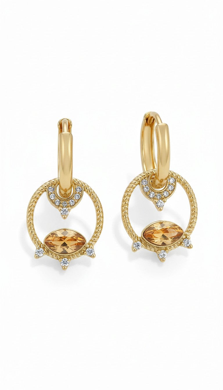 Brunhilde – ESJ Boucle d'oreille tendance et épurée, plaquée or 14K Emy - Stefan