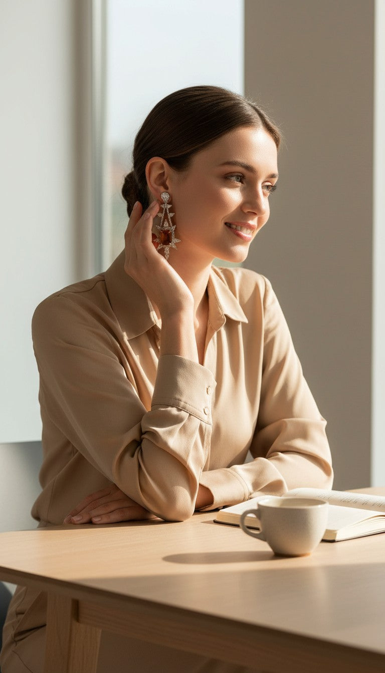 Berit - Boucle d'oreille de luxe en cristal tendance Emy - Stefan