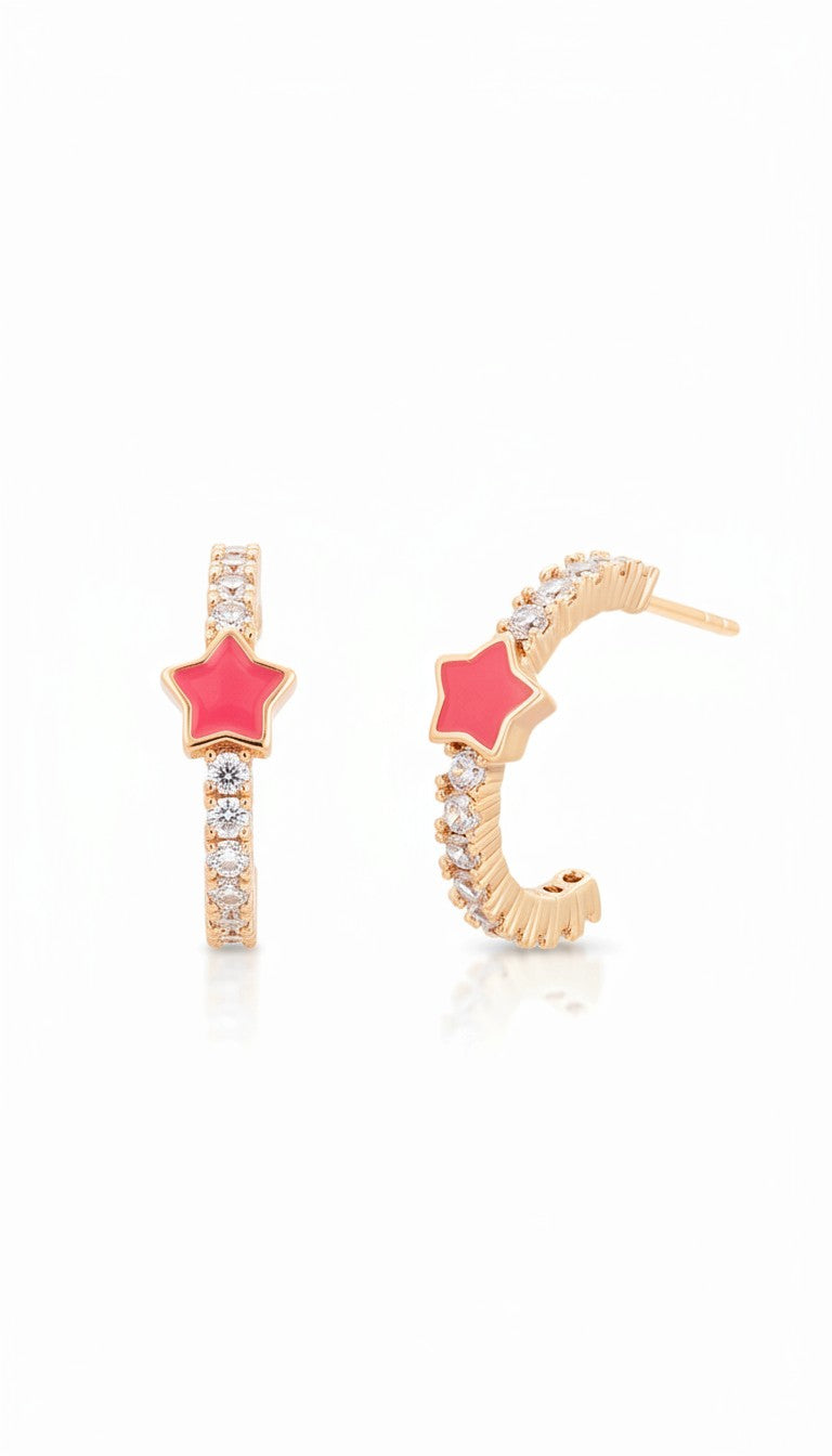 Vivi - ESJ Boucle d'oreille tendance et sobre, plaqué or 18K Emy - Stefan