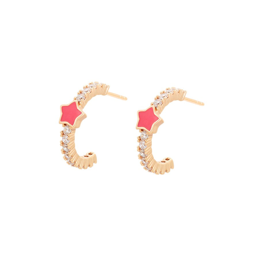 Vivi - ESJ Boucle d'oreille tendance et sobre, plaqué or 18K Emy - Stefan