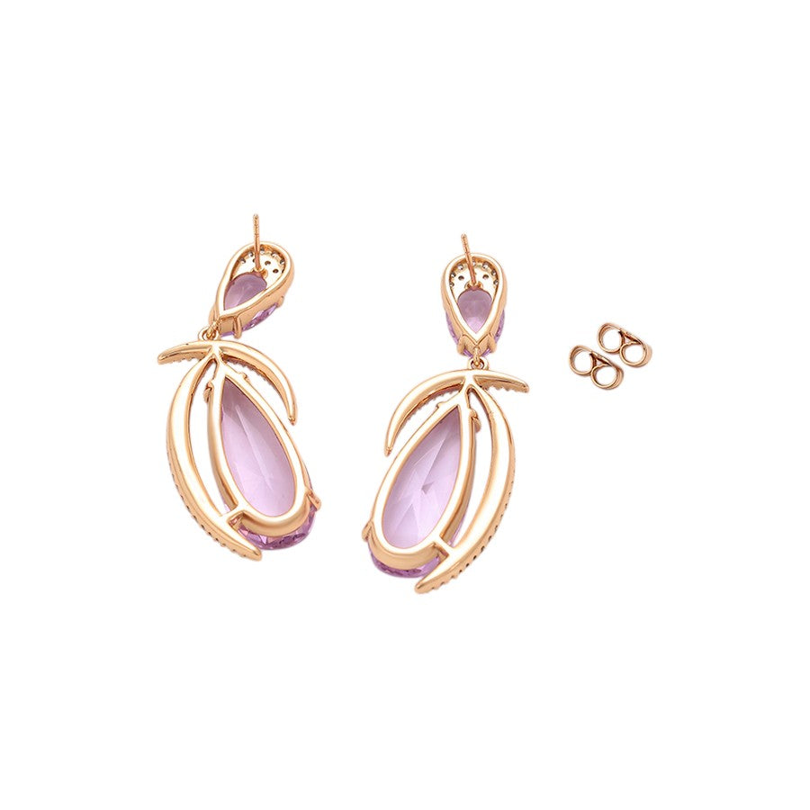 Lagertha - ESJ Boucle d'oreille élégante et tendance, plaqué or 18K Emy - Stefan