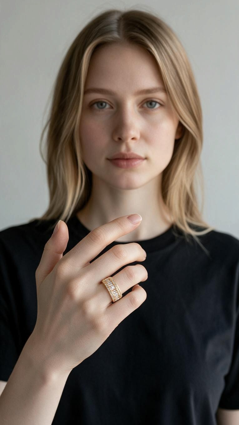 ESJ - Klothilde Ring - Bague tendance et épurée, finition plaquée or Rose 18 carats Emy - Stefan