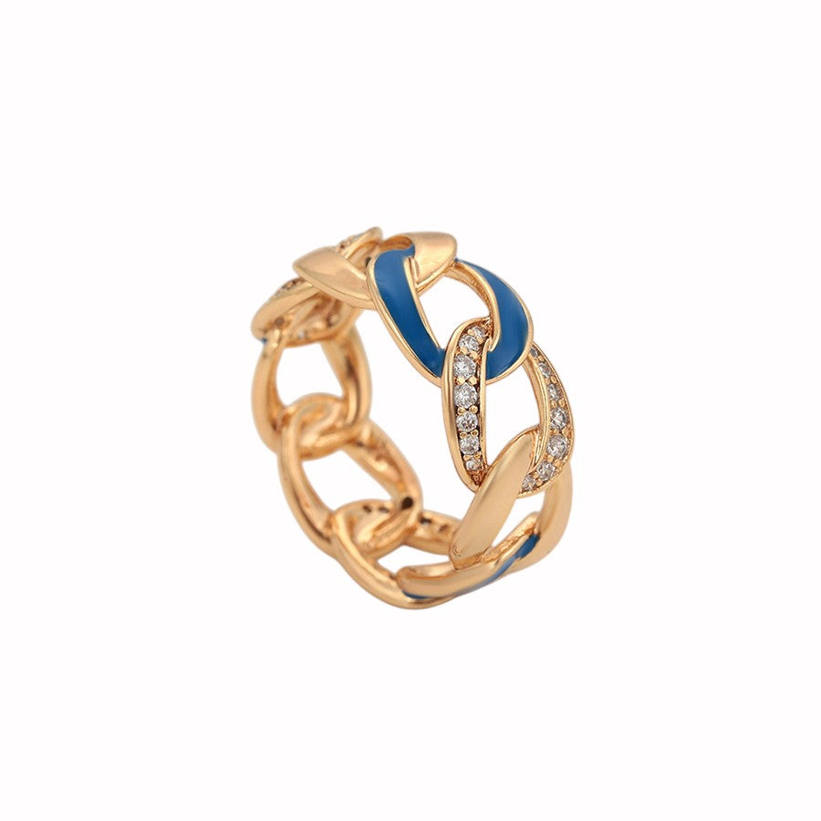 ESJ - Mathilda Ring - Bague élégante et tendance, finition plaquée or Rose 18 carats Emy - Stefan