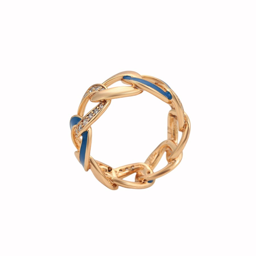 ESJ - Mathilda Ring - Bague élégante et tendance, finition plaquée or Rose 18 carats Emy - Stefan