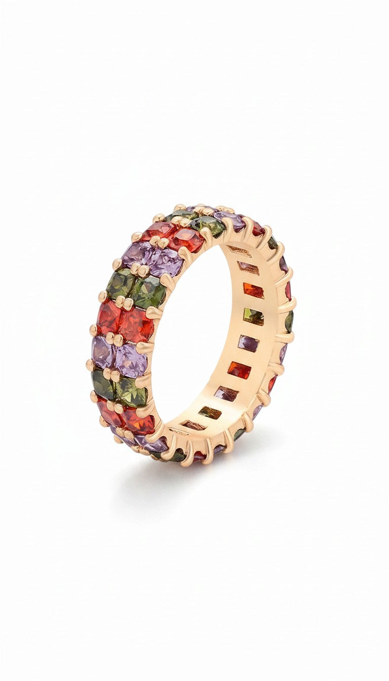 Halo Ring - Bague élégante plaqué or 18 carats Emy - Stefan