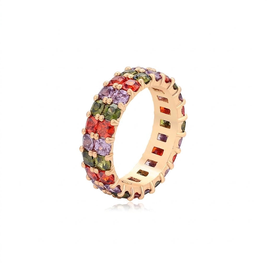 Halo Ring - Bague élégante plaqué or 18 carats Emy - Stefan
