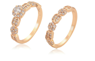 ESJ - Mailisa Ring - Parure de bague élégante et tendance, plaqué or 18 carats ES-Jewelry